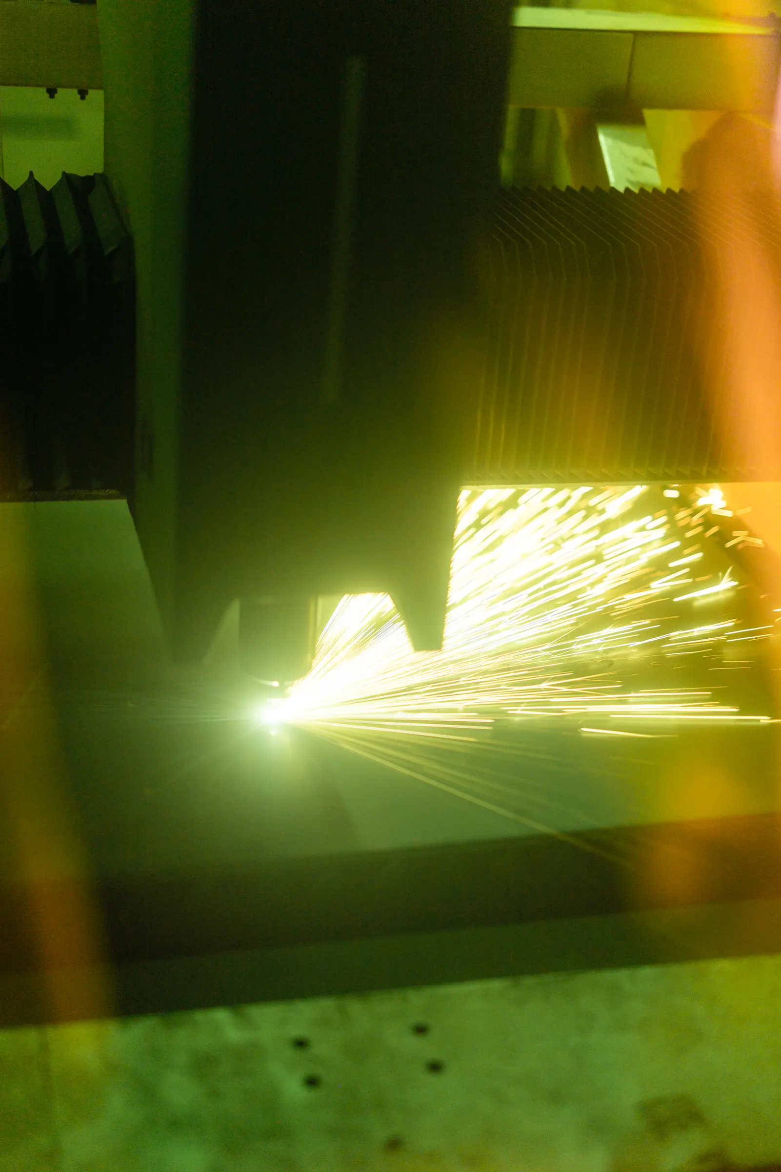 Laser cutting steel plate
